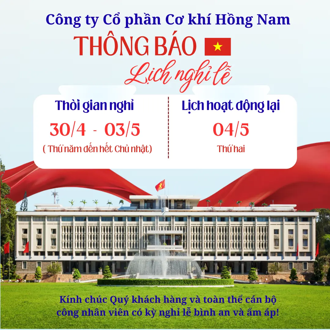 THÔNG BÁO NGHỈ LỄ 30-04 & 01-05